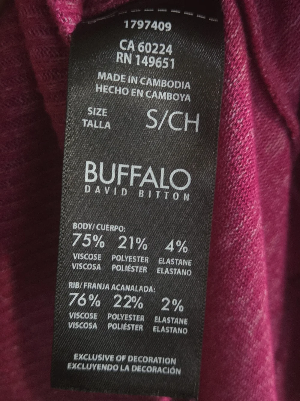 Buffalo David Bitton Women's V‑Neck Sweater in Heathered Fuchsia
